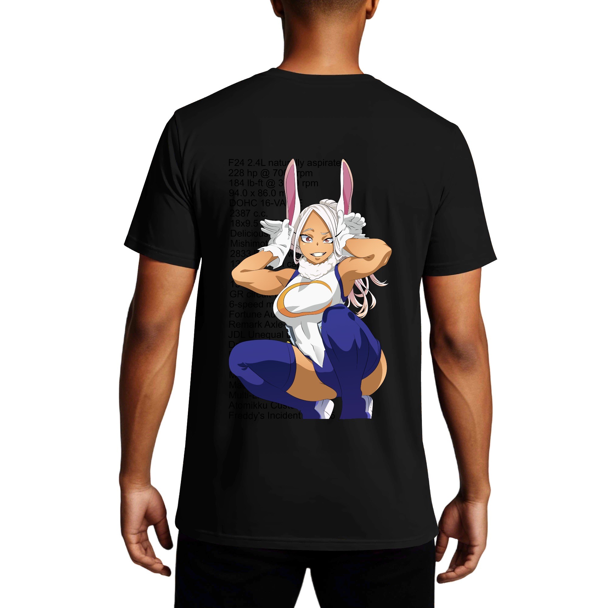 Bunny Hero Black Printed Tee - Image 4